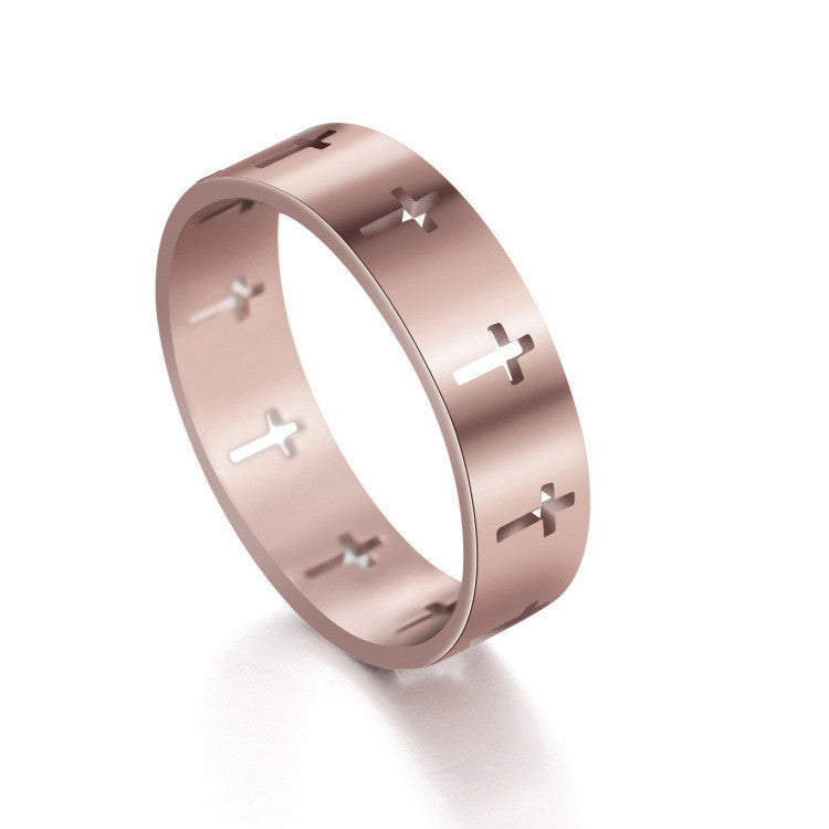 Stainless Steel Hollow Cross Ring For Men And Women Unisex Religious Jewelry Cross Band Ring With Timeless Design