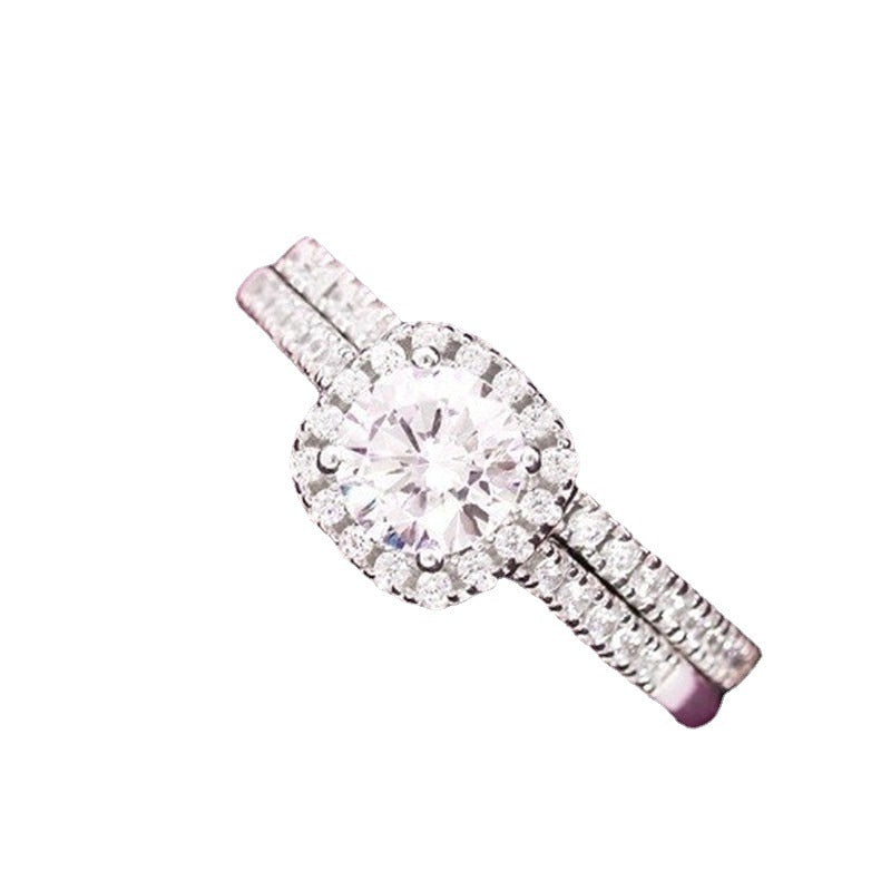 Eight And Arrows Cubic Zirconia Ring For Women Alloy Metal Anniversary Gift Engagement Wedding Rhinestone Band