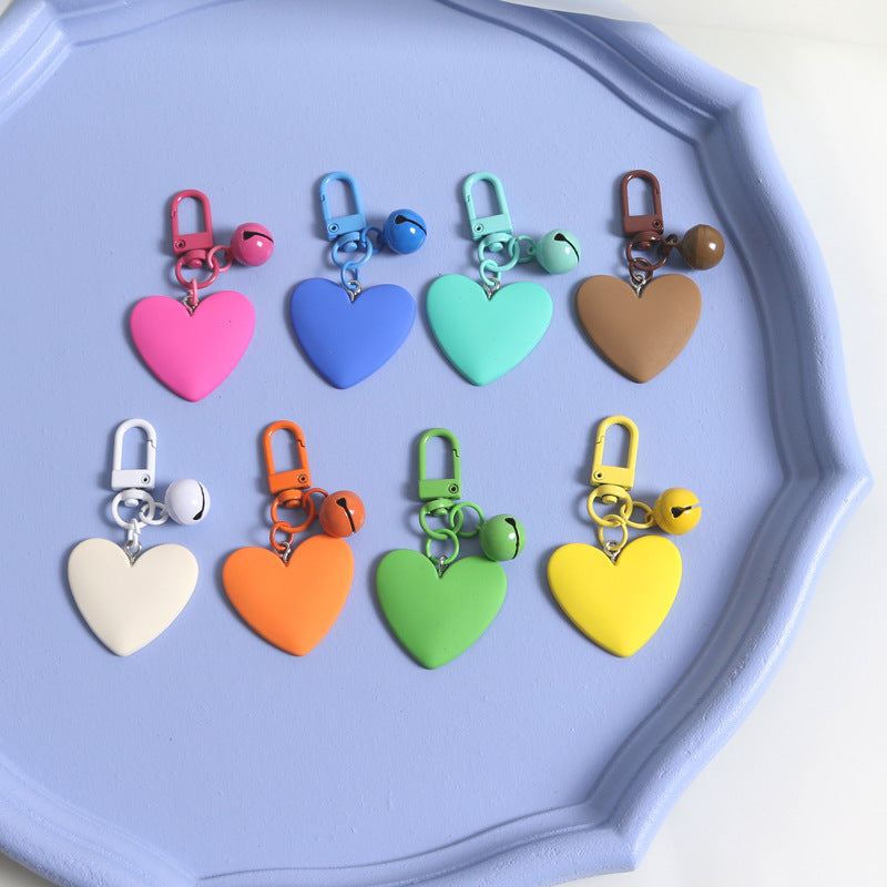Resin Love Key Ring Colorful Heart Pendant Metal Hanger Hanging Ornament Accessory for Keys and Bags Vivid Art