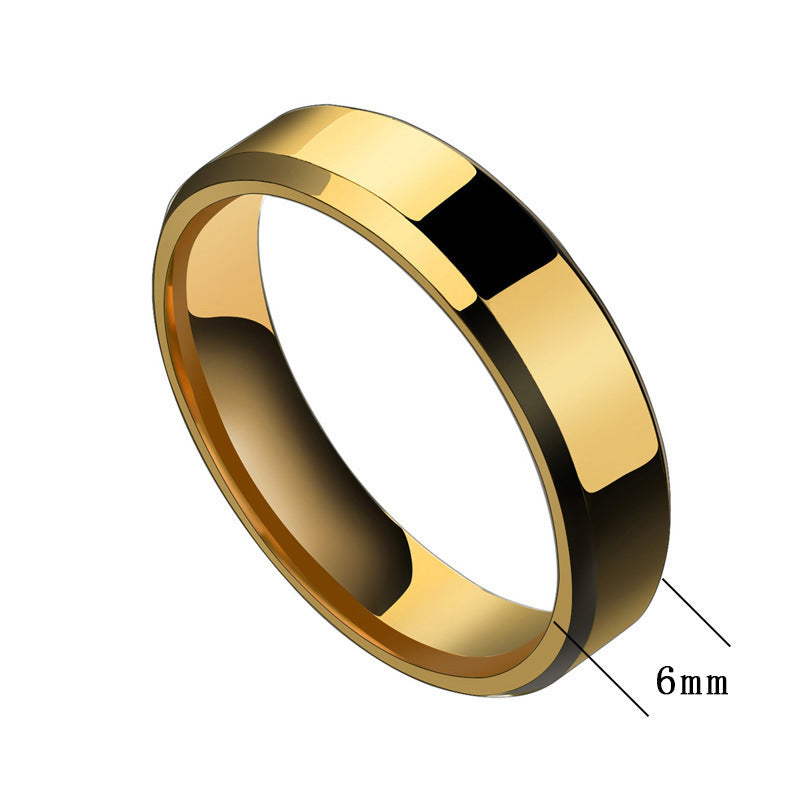 Stainless Steel Couple Rings For Him And Her Geometric Unmounted Ring Set Matching Bands Blue Black Gold Steel