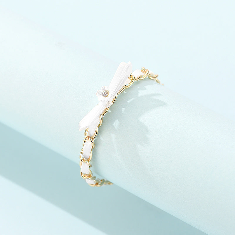 Geometric Copper Chain And Leather Bracelet For Women Trendy Fashion Jewelry Accessory For Everyday Wear Daily