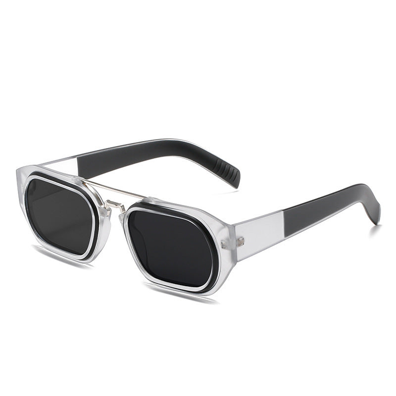 Mens Vintage Square Clip On Sunglasses UV400 Protection Plastic And Metal Frame Driving Fishing Outdoor AllDay