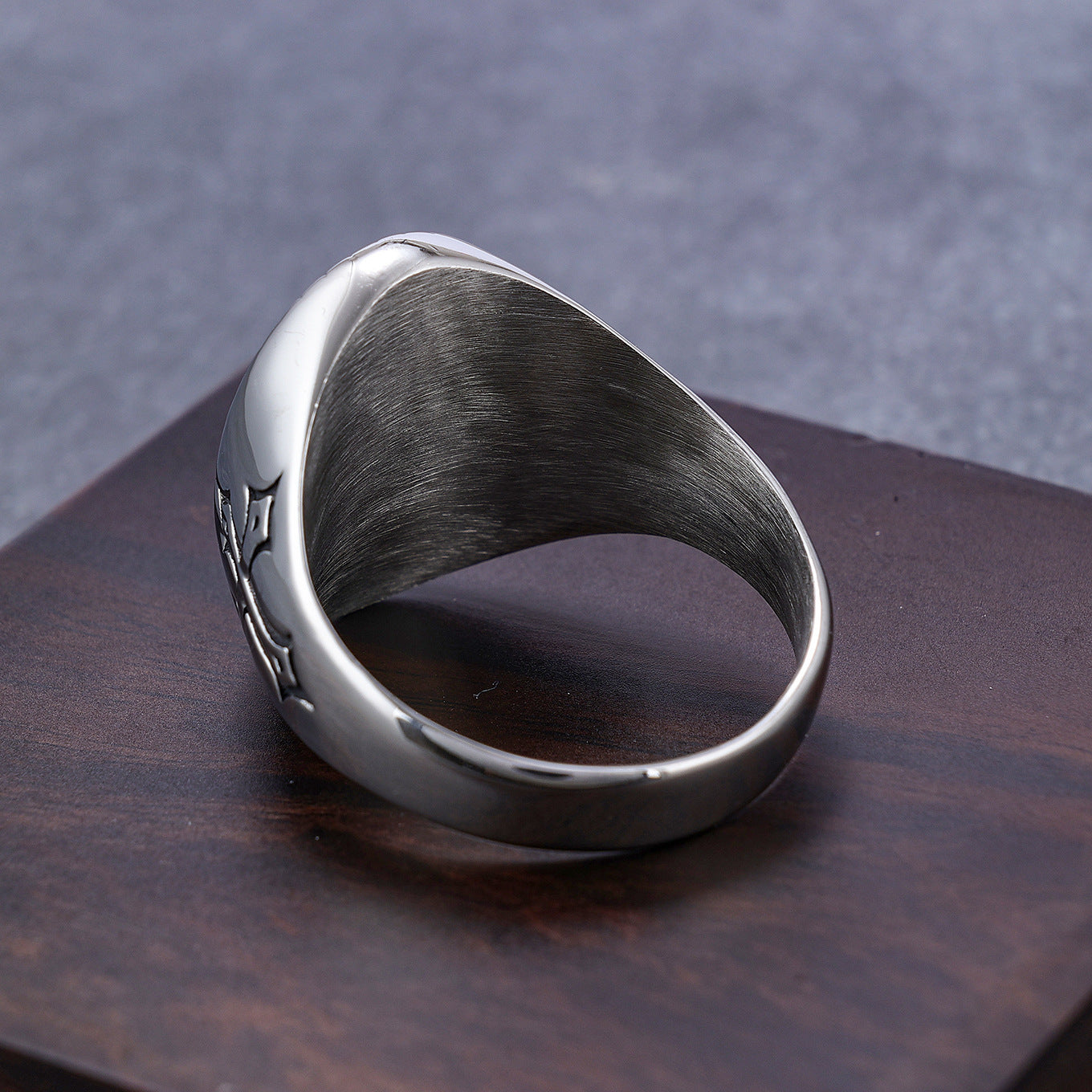 Stainless Steel Cross Ring For Men Vintage Style Silver Tone Jewelry Sizes 7 8 9 10 11 12 13 Polished Finish Collection