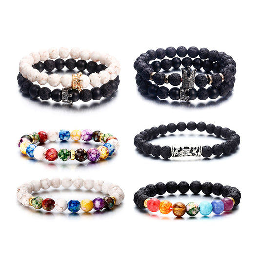 Unisex Geometric Acrylic Beaded Bracelet With Stone Accent Durable And Stylish Accessory For Daily Casual Wear Everyday
