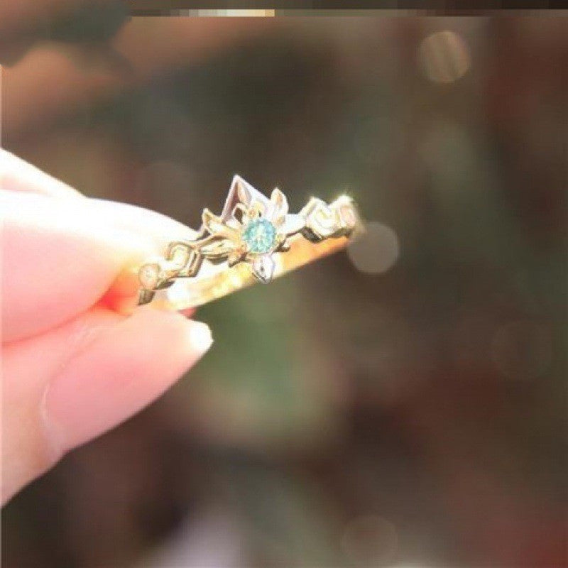 Walnut Couple Style Ring Japanese And Korean Design Elegant Unisex Band With Hippocampus Accent Jewelry For Everyday