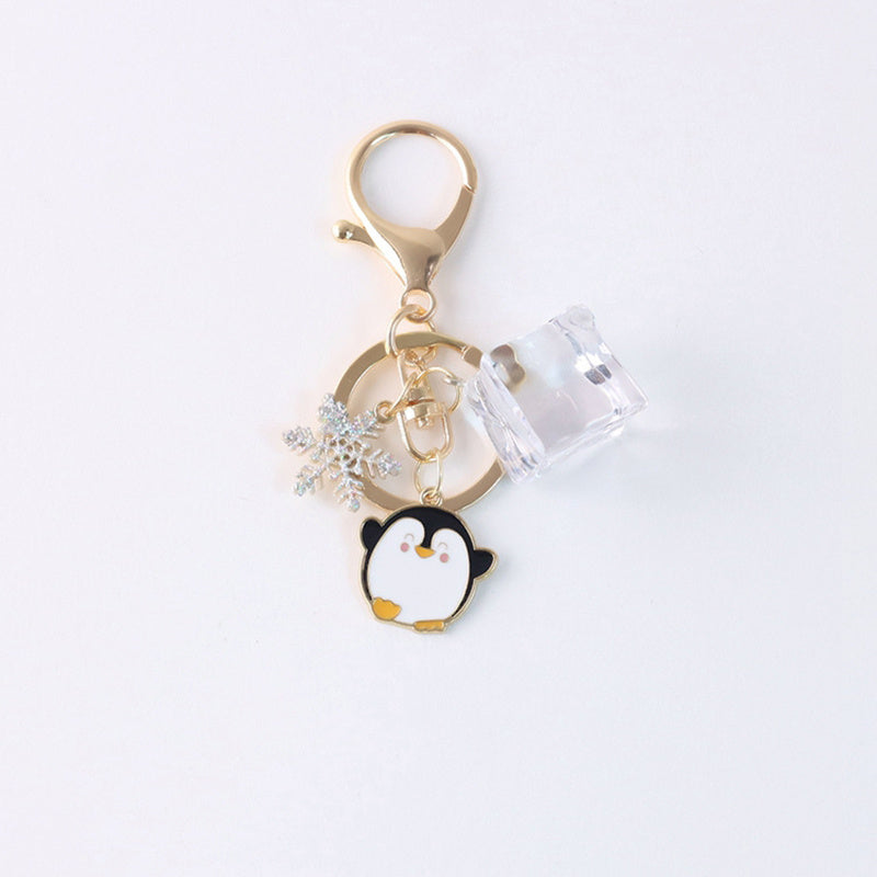 Animal Keychain Cute Polar Bear And Penguin Iceberg Drip Oil Alloy Key Chain Decoration Accessory Gift Idea US