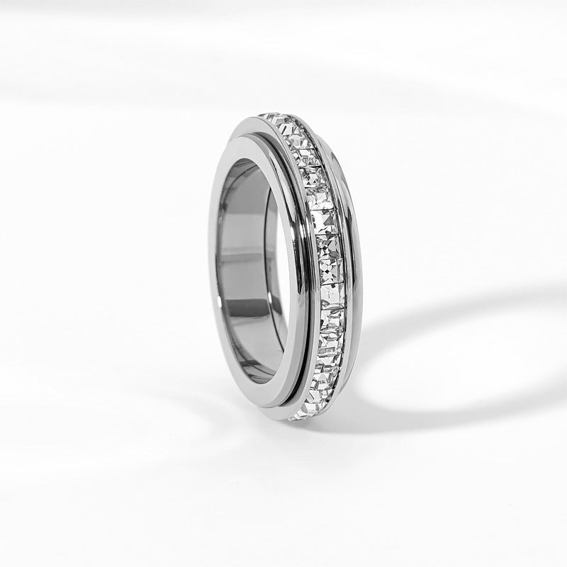 Korean Style Couple Ring For Women Ins Celebrity Inspired Geometry Electroplated Gift Festivals Individually X1