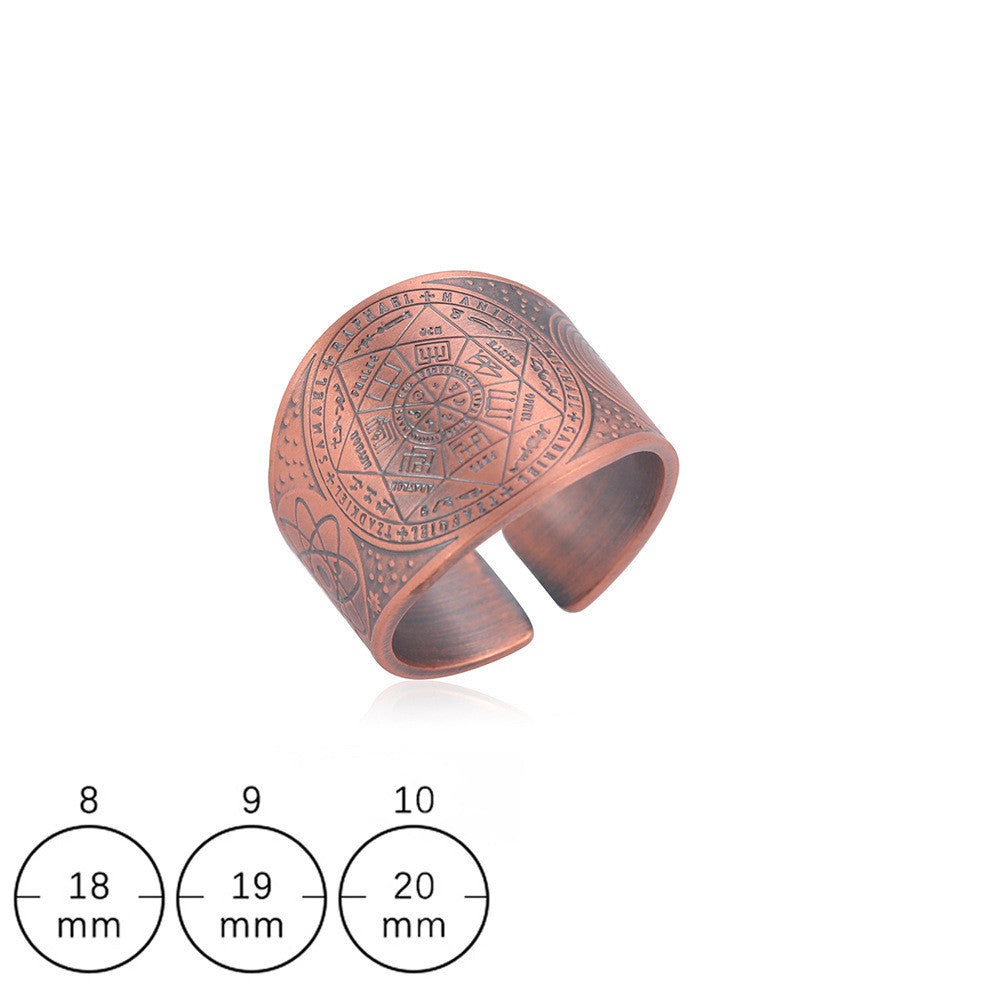 Personalized Moon Ring Duo Copper On Sides Retro Jewelry