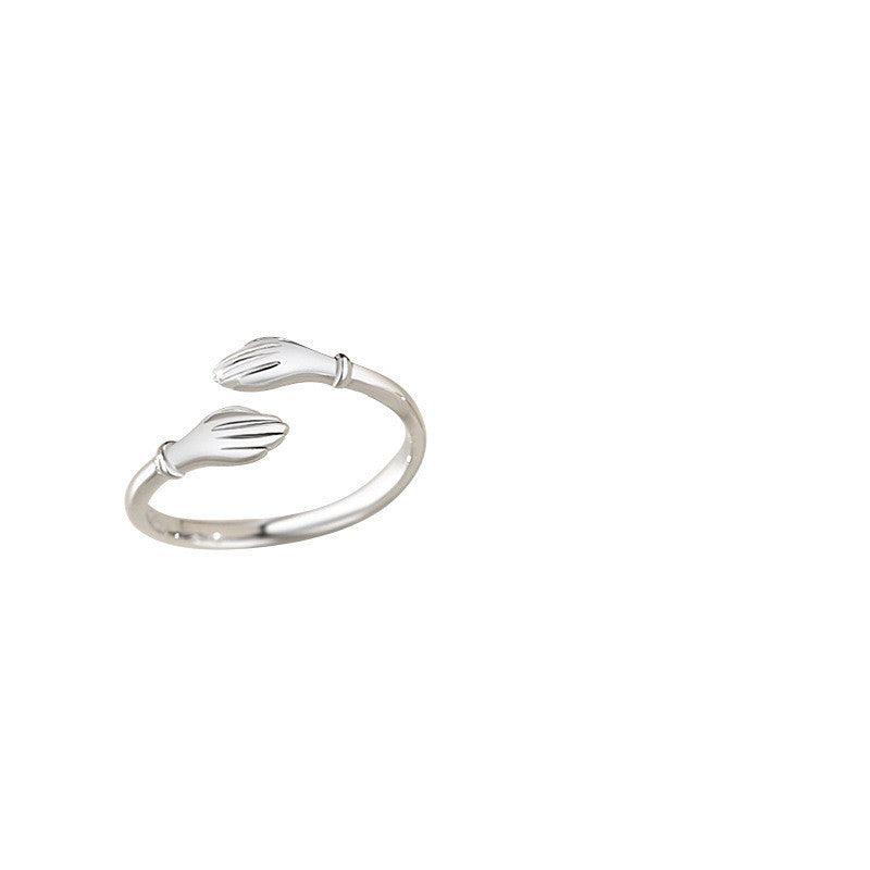 Sterling Silver Hug Ring Open Adjustable Niche Design Statement Ring With Elegant Everyday Look Gift Ready Now