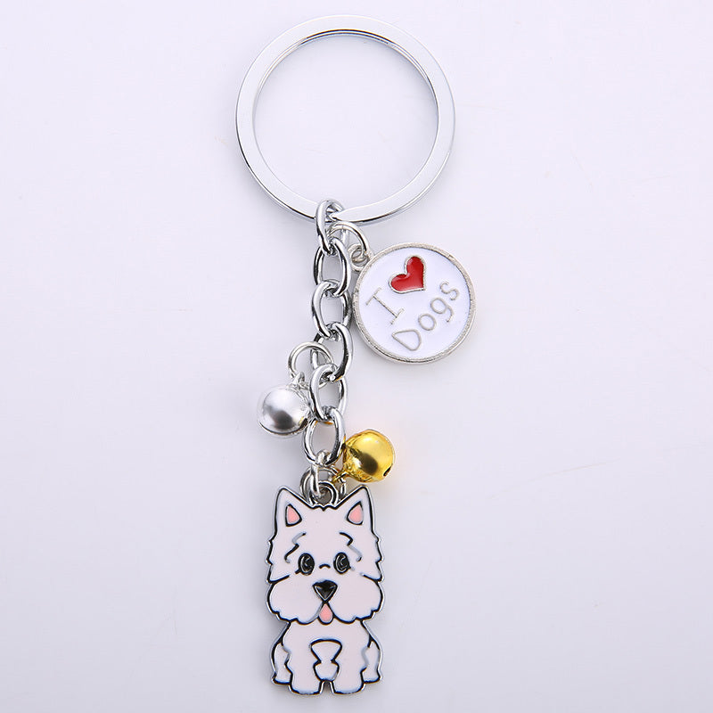 Dog Keyring Metal Pendant Pet Lovers Keyring Decoration Dog Charm For Keys Backpacks Purse Gift Animal Keyring