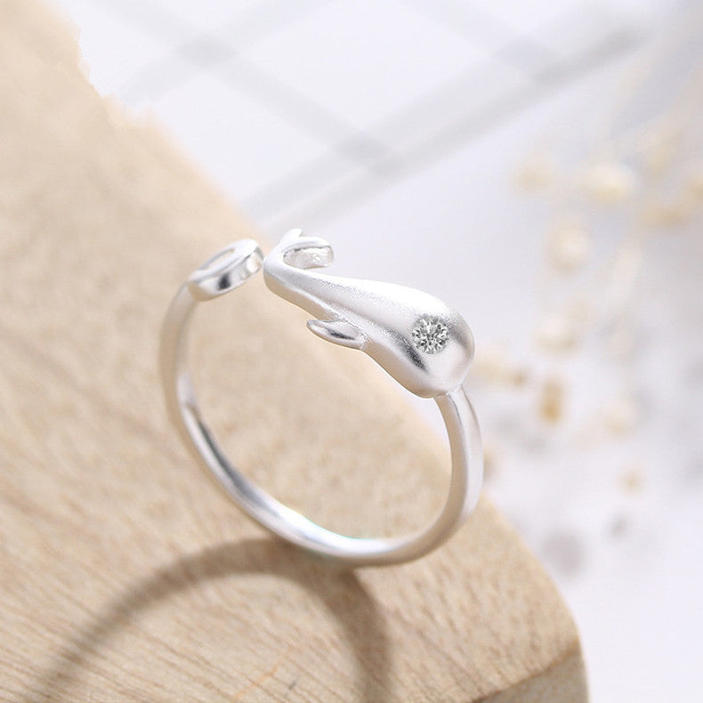 Womens Adjustable Animal Ring Copper Gold Plated Inlaid Gems Zodiac Silver Jewelry Gift For Women Everyday Wear