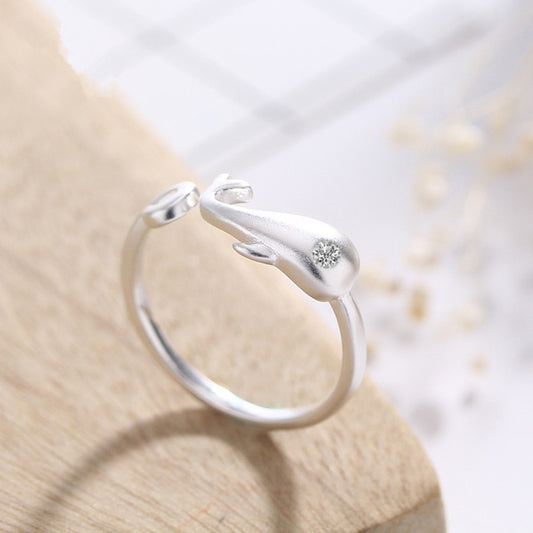 Womens Adjustable Animal Ring Copper Gold Plated Inlaid Gems Zodiac Silver Jewelry Gift For Women Everyday Wear