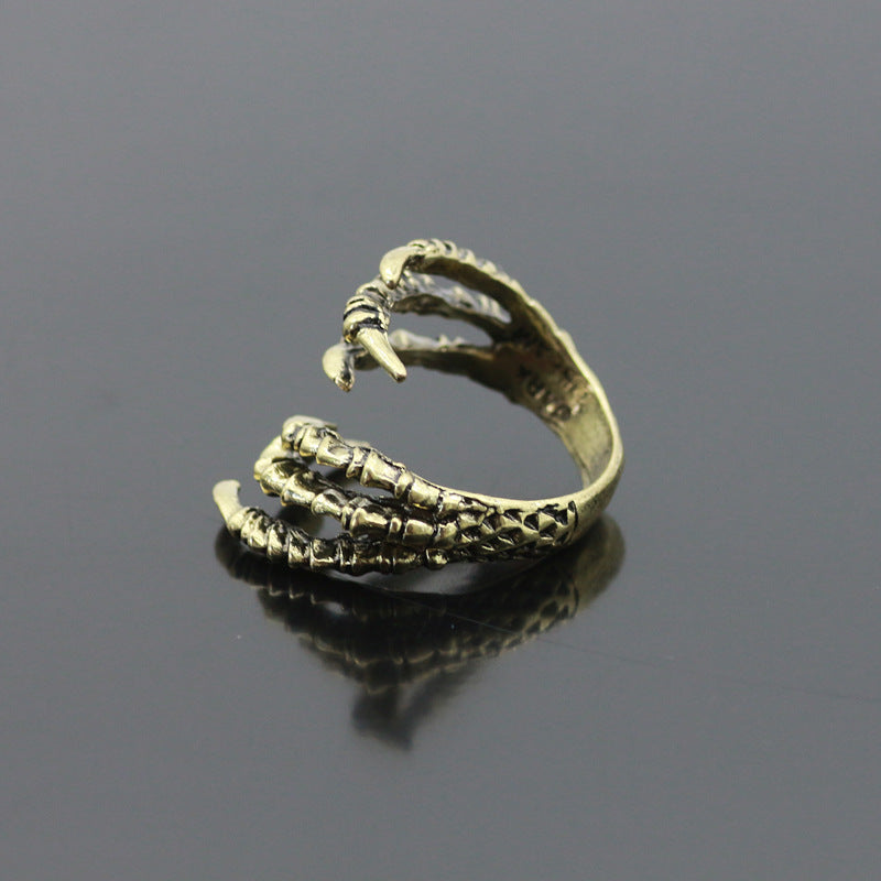 Unisex Metal Eagle Claw Ring Gold Plated Punk Gothic Electroplated Bold Statement Ring Fashion Jewelry Color As Shown