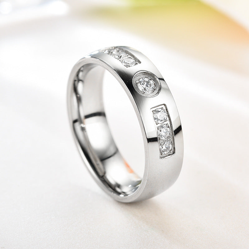 Stainless Steel Diamond Plated Rose Gold Ring For Women