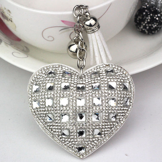 Pendant Keychain With Diamond Accent European Gift Korean Velvet Key Chain Blue Yellow Purple Pink Black Crystal