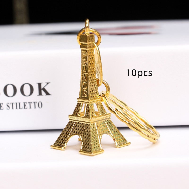 Eiffel Tower Keychain Vintage Alloy Key Chain Paris Souvenir Gift Iron Tower Key Ring Decorative Gold Finish Unisex