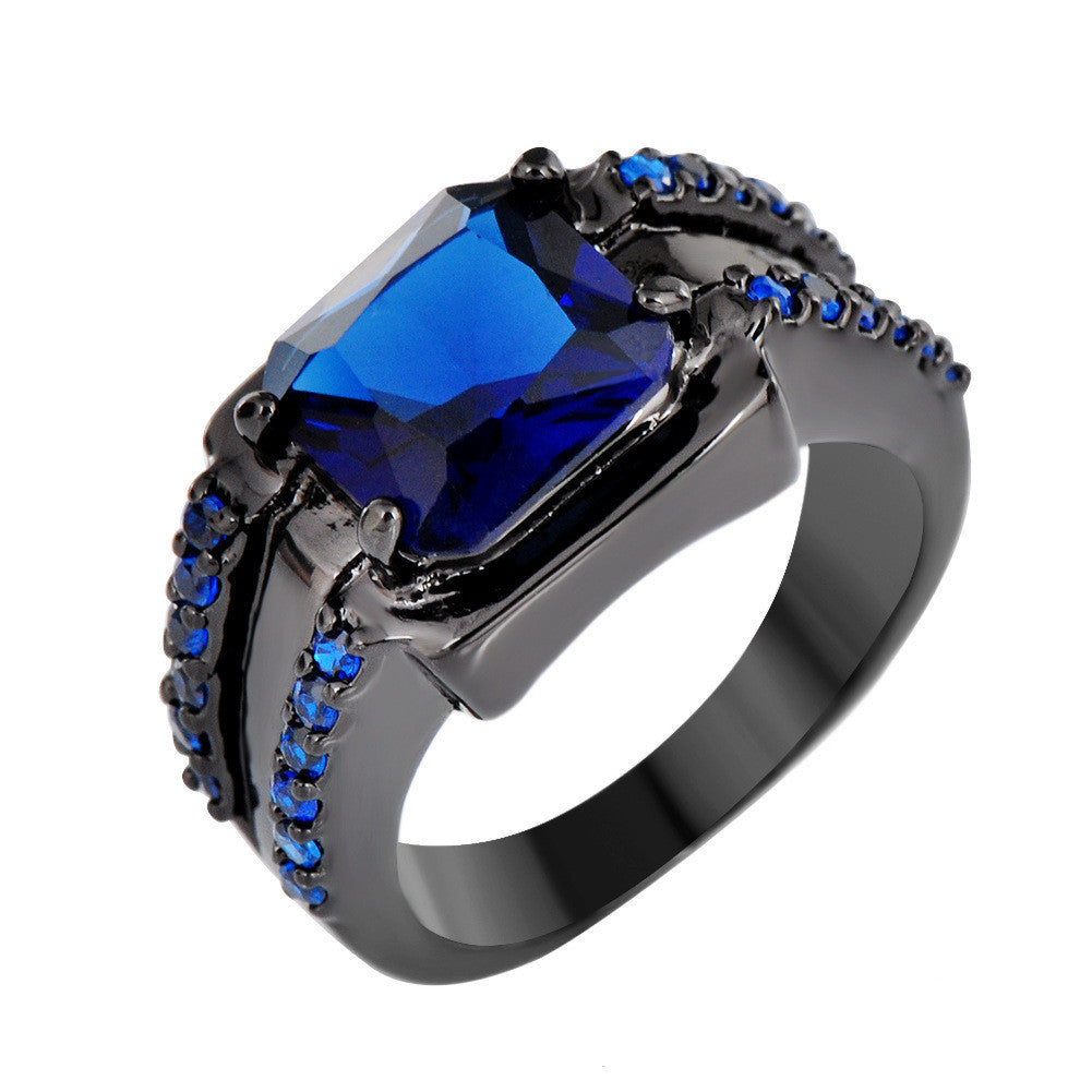 Women's Fashion Ring with Square Zircon Gemstone Four Claw Setting Big Diamond Look Electroplated Copper Ring for Her Engagement Promise Ring