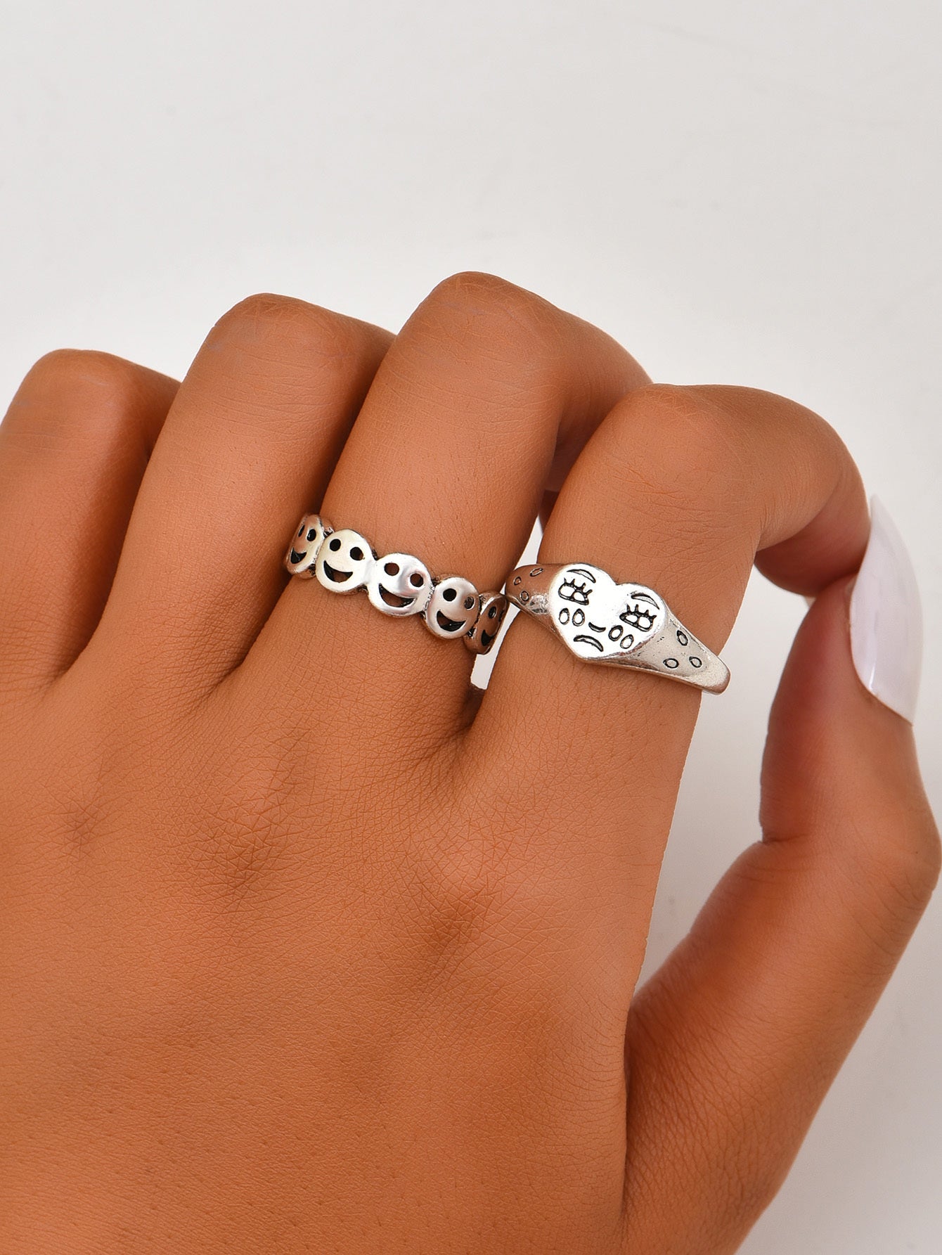 Layered Snake Chain Ring With Rhinestone Detailing Electroplated Zinc Alloy Geometric Design Elegant Style Now