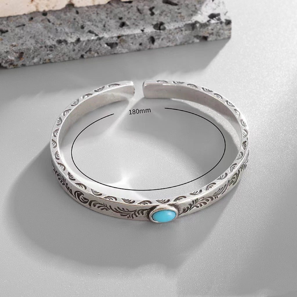 Engraved Vintage Ring Bracelet Elegant Alloy Jewelry Gift For Men Women Electroplated Accessory Timeless Gift Idea