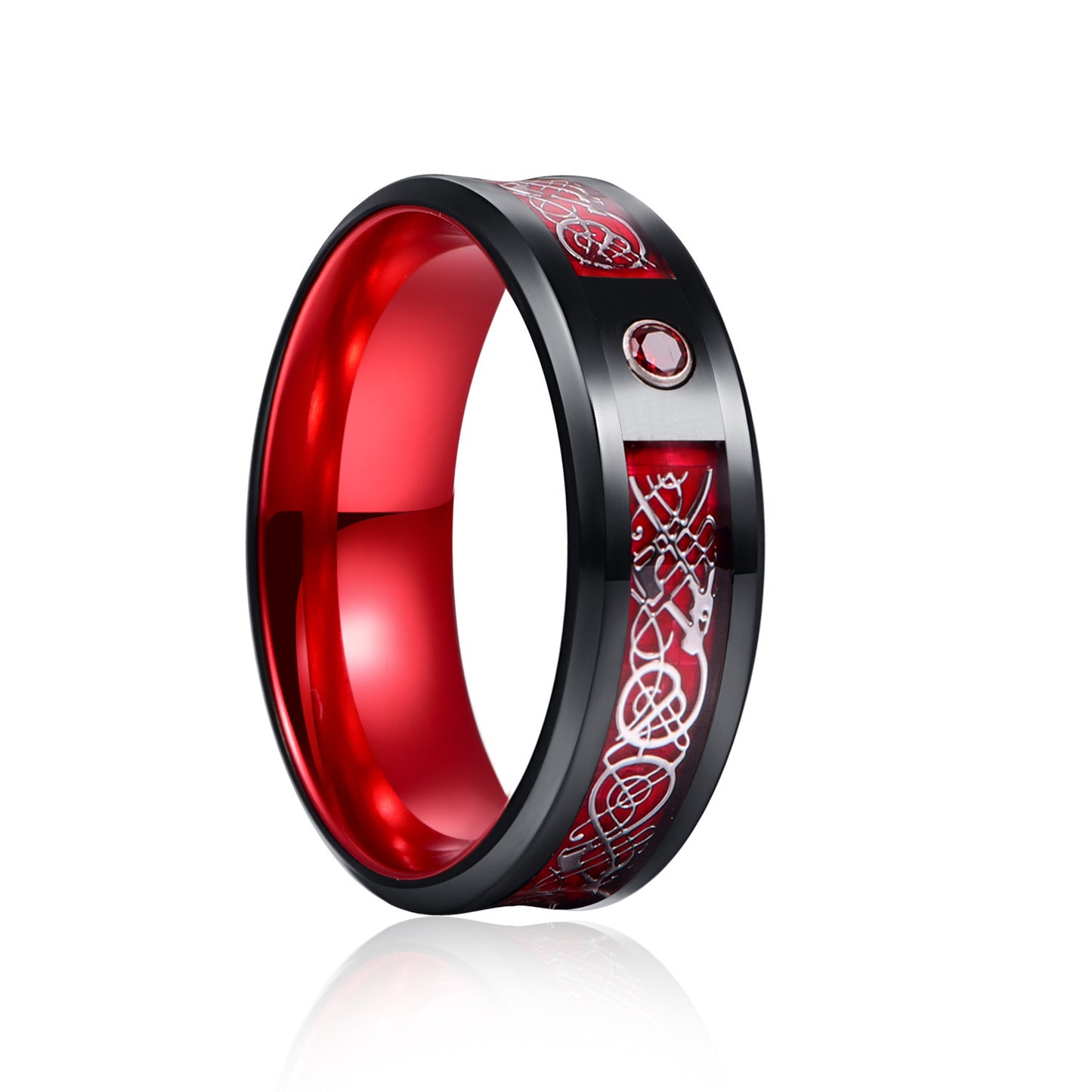 Unisex Luminous Ring In Red Purple Green Blue Tungsten Stainless Steel Jewelry With Durable Night Glow For Daily Use