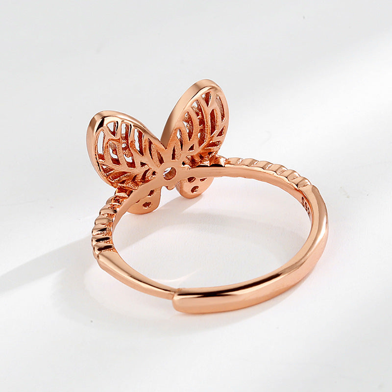 Silver Bowknot Diamond Ring for Women and Girls Elegant Travel Souvenir Jewelry Gift Index Ring Ideal Gift For Travel