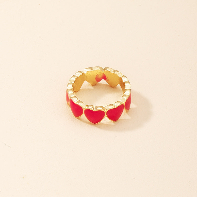 Heart Shaped Ring Alloy Electroplated Geometric Ethnic Retro Fashion Jewelry Gift For Her Design High Quality