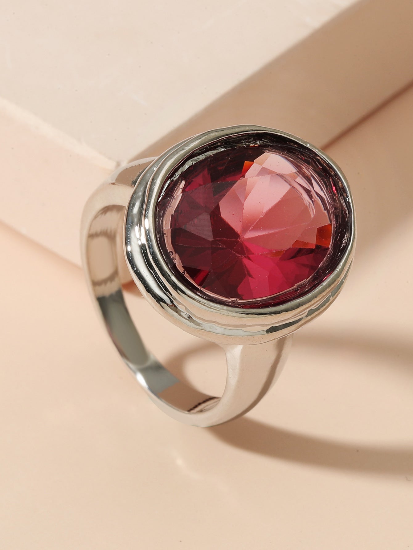 Diamond Pendant Ring With Zircon Inlaid Alloy Titanium Steel Band Extension Chain Fashion Jewelry Stylish Ring