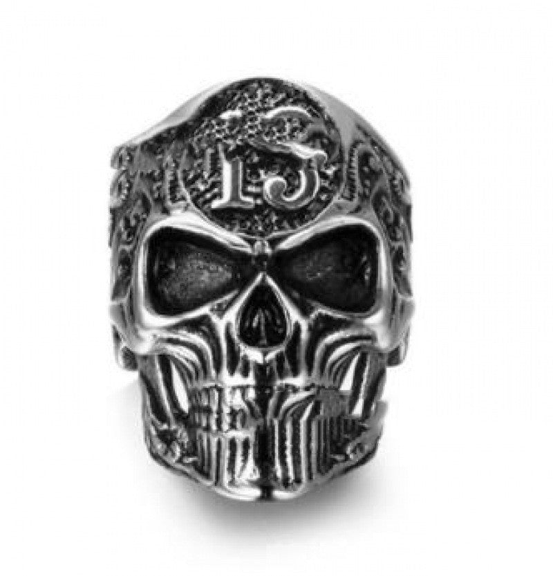 Skull Ring Alloy Punk Style Dominant Domineering Mens Jewelry Ring Metal Gothic Fashion Accessory Statement Gift