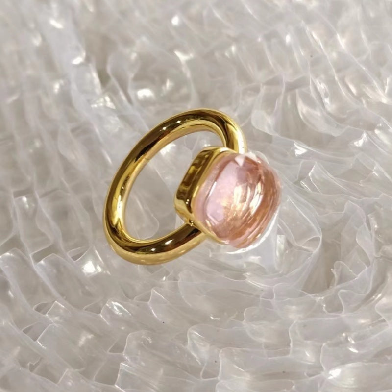 Geometric Cube Rings For Women And Men Irregular Sugar Cube Design Copper Zircon Inlaid Unisex Fashion Jewelry