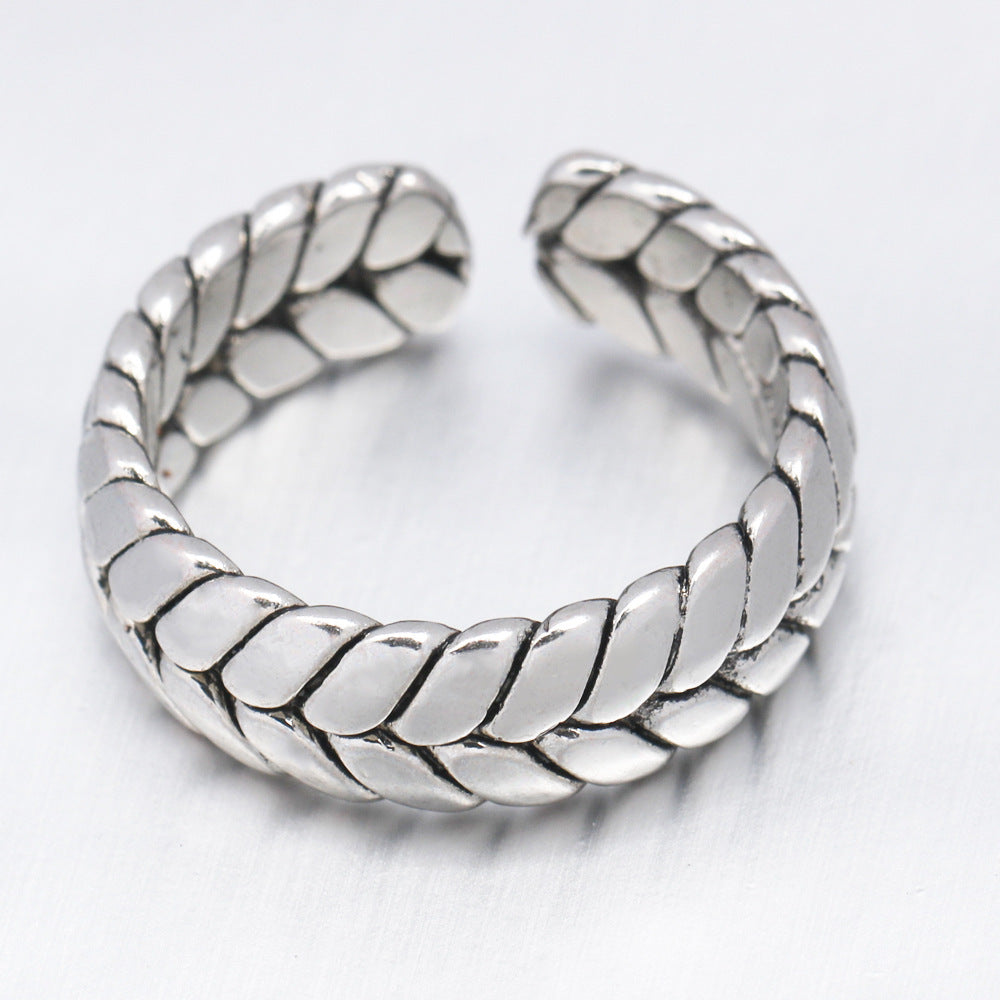 Geometric Alloy Ring Adjustable Unisex Minimalist Fashion