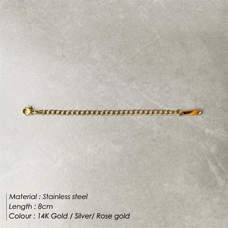 Stainless Steel Jewelry Extension Chain Adjustable Simple Design Long Tail Extender For DIY Necklace Bracelets