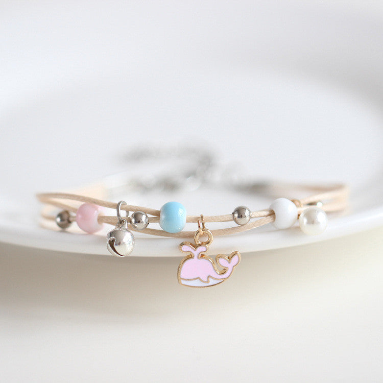 Womens Hand Knitted Charm Bracelet Hand Woven Alloy Moon Cat Design For Girls And Friends Gifts For Moms Gifts Style