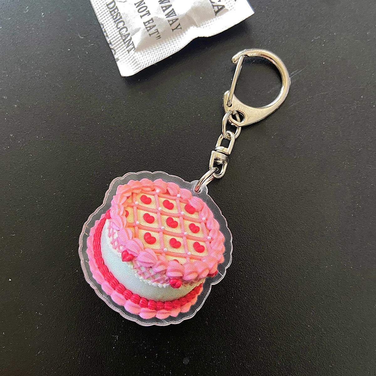 Cake Keychain Acrylic Birthday Cake Pendant Vintage Bag Accessory National Style Decoration Durable Charming Design