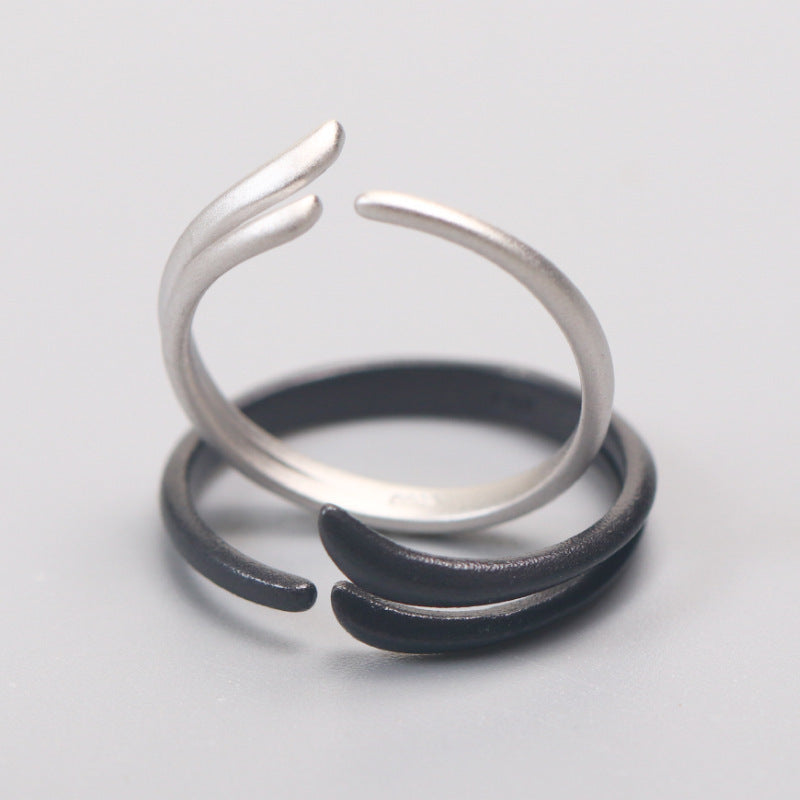 Couple Wings Rings Adjustable Metal For Him And Her Black And White Design Perfect Gift For Couples Gift Ideas