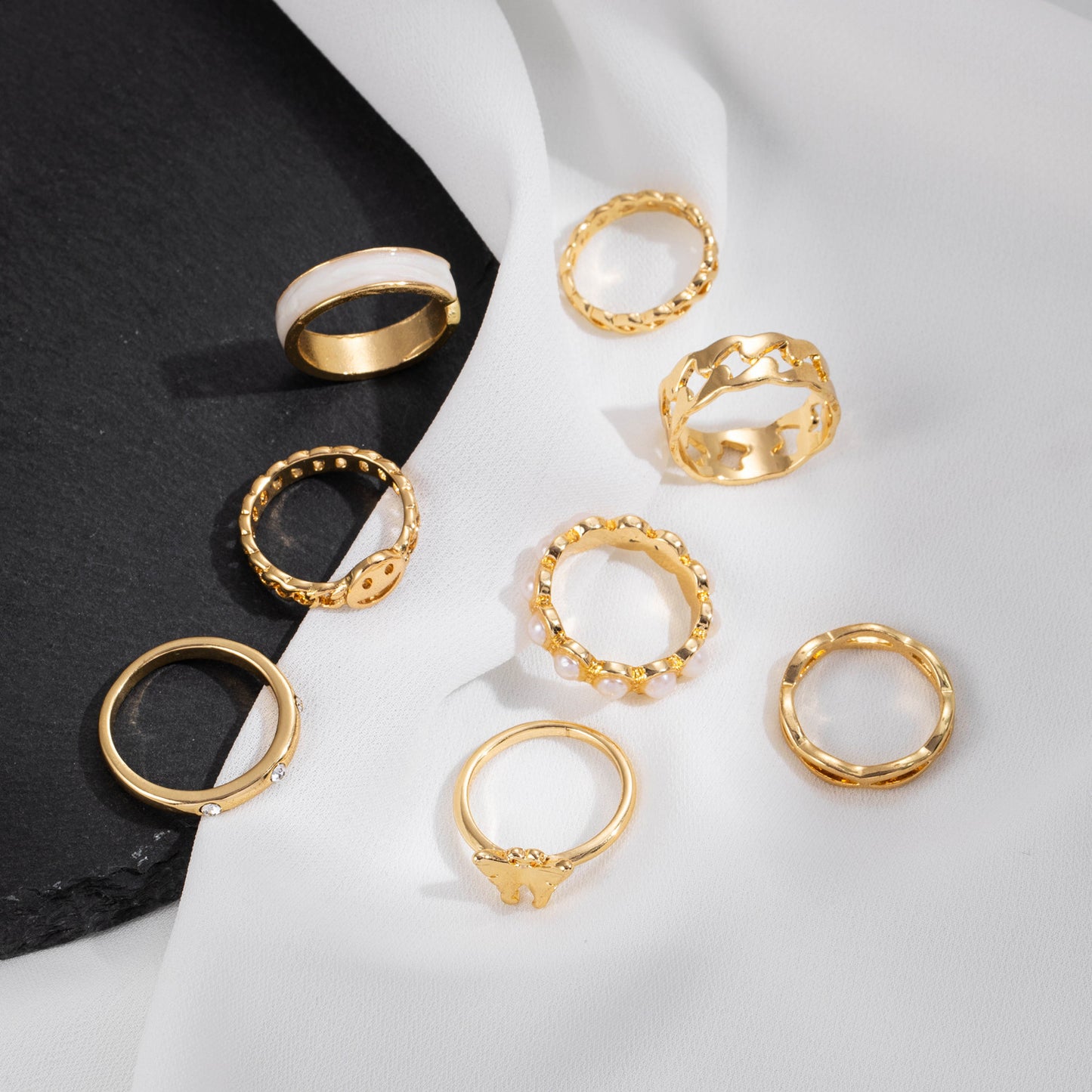 Sword Flower Butterfly Snake Ring Set Midi Knuckle Rings Punk Jewelry For Women Fashion Stylish Midi Ring Sets