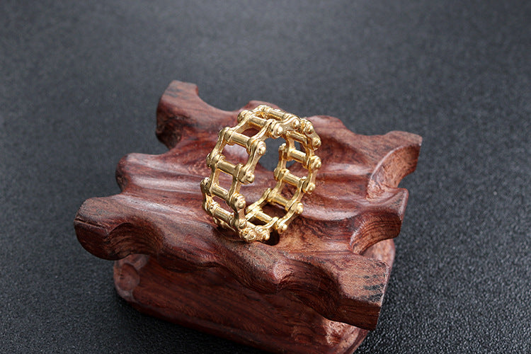 Titanium Steel Chain Band Ring For Men Black Gold Color 11mm Wide US Size 8 9 10 11 12 13 Stylish Everyday Wear