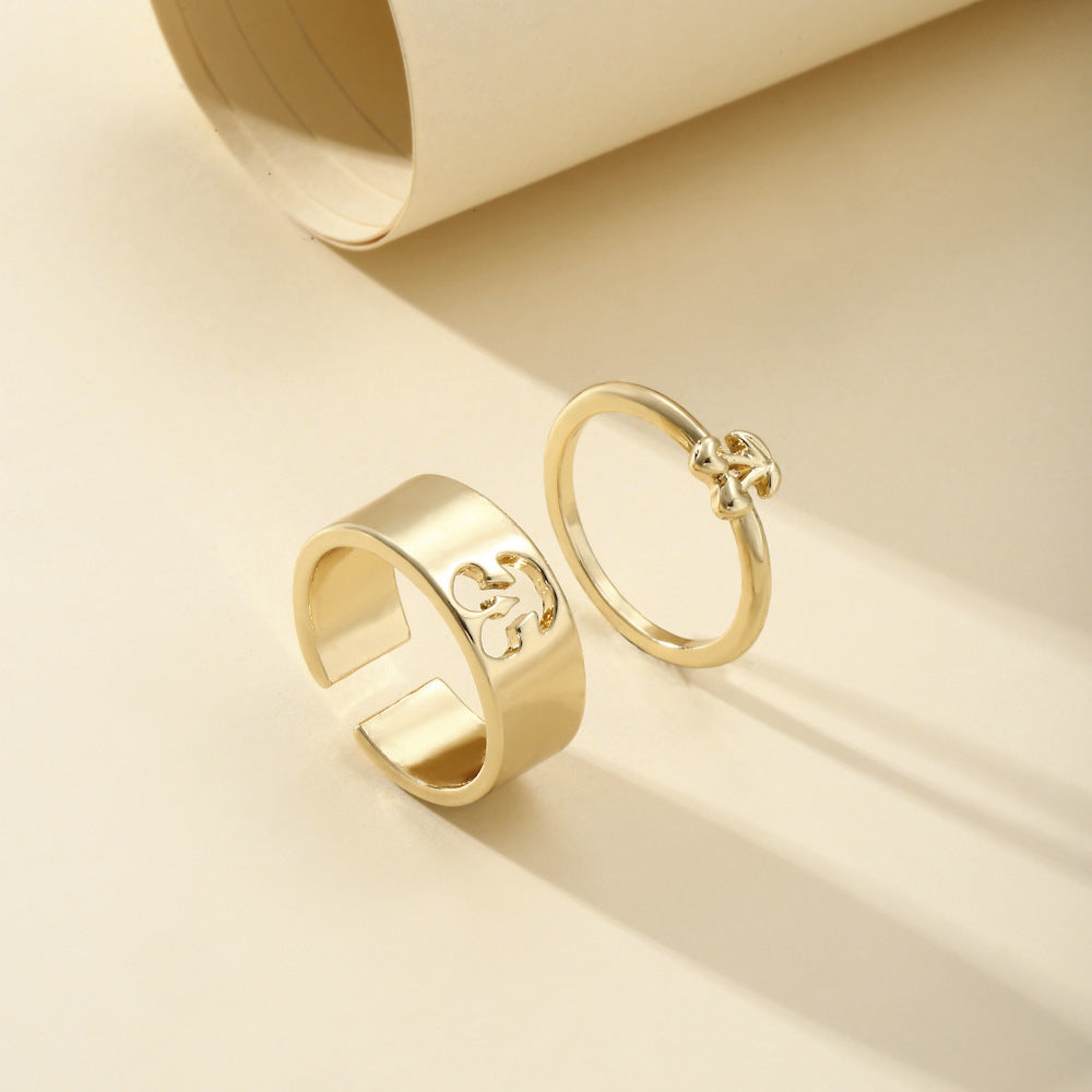Matching Couple Rings Adjustable Alloy Cherry Rings European Design Unisex Fruit Hollow Rings Anniversary Gift