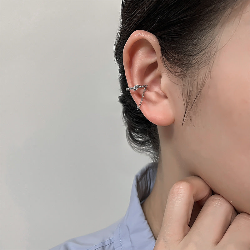 Women Geometric Spiral Ear Clip Earrings Korean Style Copper Electroplated Twist Design Single Ear Accessories