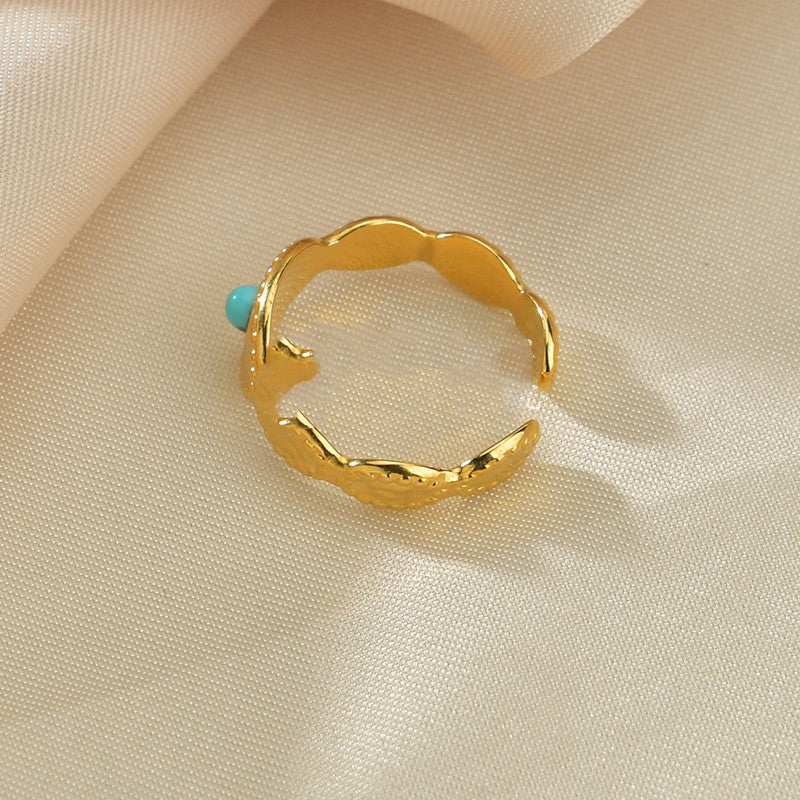 Stainless Steel Ring With Irregular Texture And Geometric Design Durable Modern Statement Jewelry For Unisex Ring