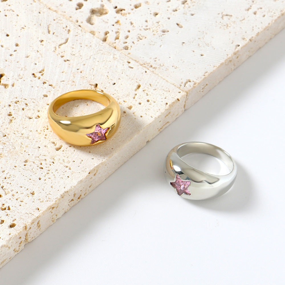 Geometric Metal Index Finger Ring With Electroplated Finish Gold And White Gold Fashion Jewelry Statement Accessory