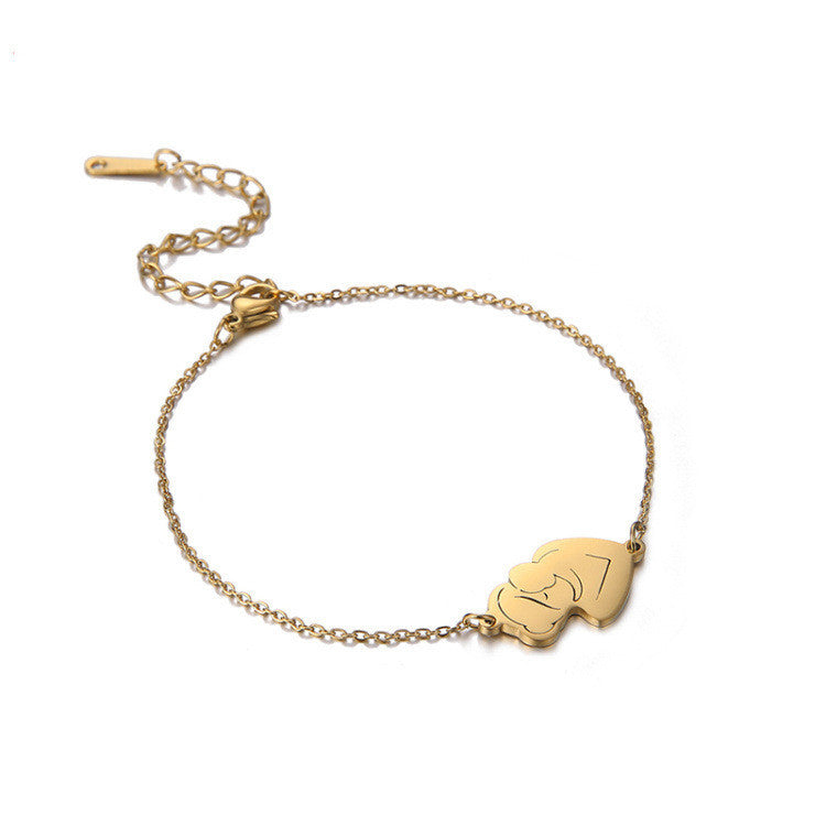 Womens Cartoon Titanium Steel Bracelet Polished Anti Fatigue Jewelry Gift For Mom And Daughter Cute Gift For Women