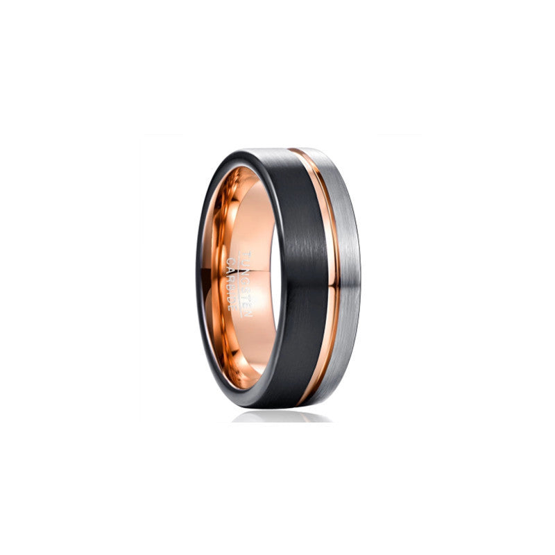 Titanium Steel Two Tone Ring Vacuum Plated Band Simple Fashion Jewelry for Women and Men Wedding Engagement New Design