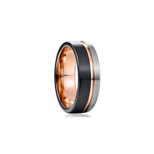 Two Tone Titanium Steel Ring Vacuum Plated Unisex Band 8mm Wide 2 3 To 2 5mm Thick Fashion Jewelry Daily Casual Look
