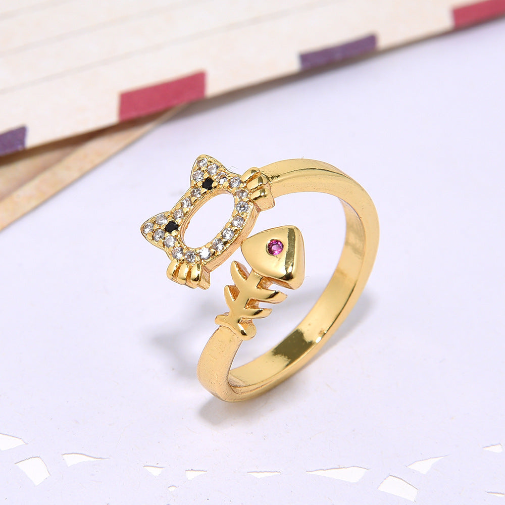 Womens Heart Shaped Copper Ring With Inlaid Zircon Geometric Electroplated Fashion Ring Daily Wear For Everyday Chic