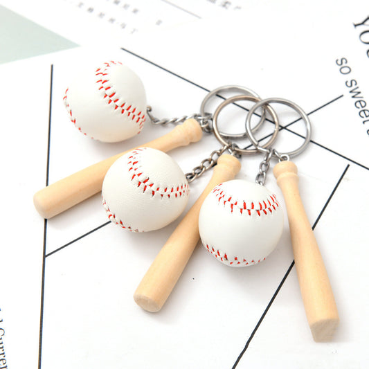 Unisex Wooden Baseball Bat Keychain Pendant For Baseball Fans Everyday Carry Wood Accessory Gift Durable Vintage