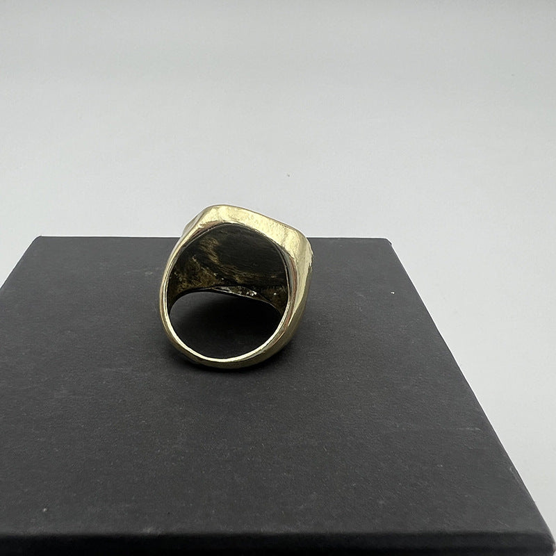 Dragon Family Ring Ornament Unisex Zinc Alloy Geometry Animal Design Jewelry Ginger Yellow Japanese Korean Style