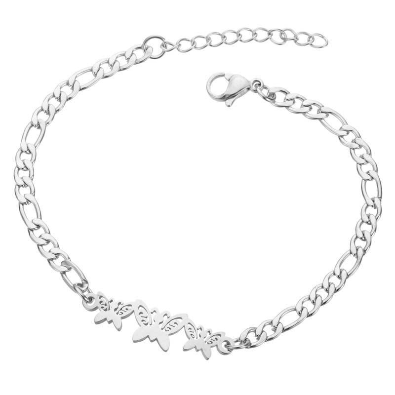 Womens Stainless Steel Bracelet With Elephant Charm Moon Star Charm Electroplated Korean Fashion Jewelry Bangle