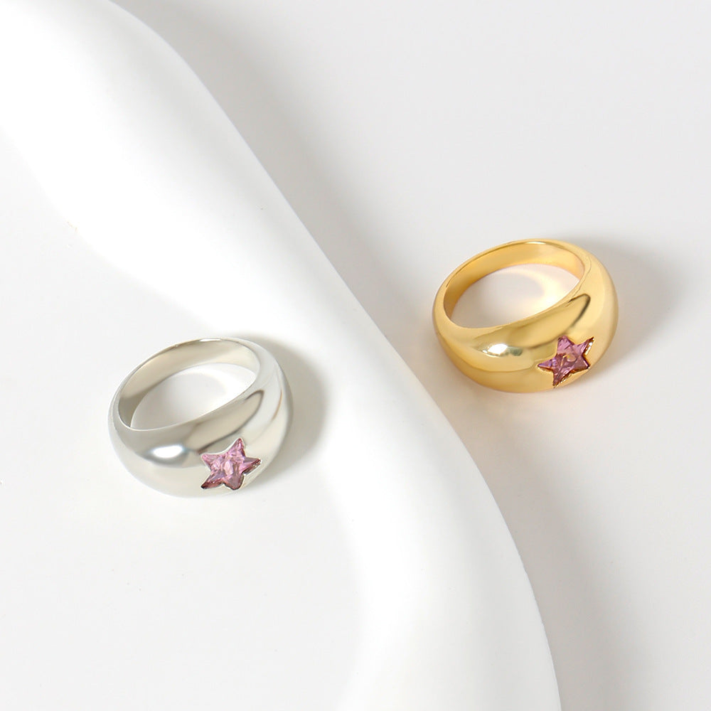 Geometric Metal Index Finger Ring With Electroplated Finish Gold And White Gold Fashion Jewelry Statement Accessory