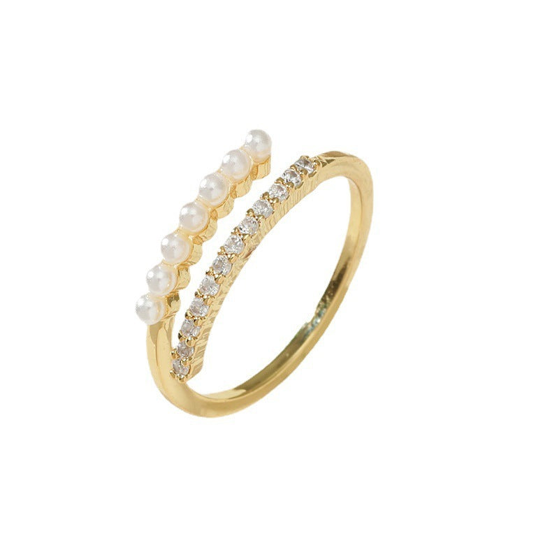 Womens Adjustable Copper Ring Knotted Band With Geometric Zircon Inlay Open Ring Elegant Jewelry Korean Styles