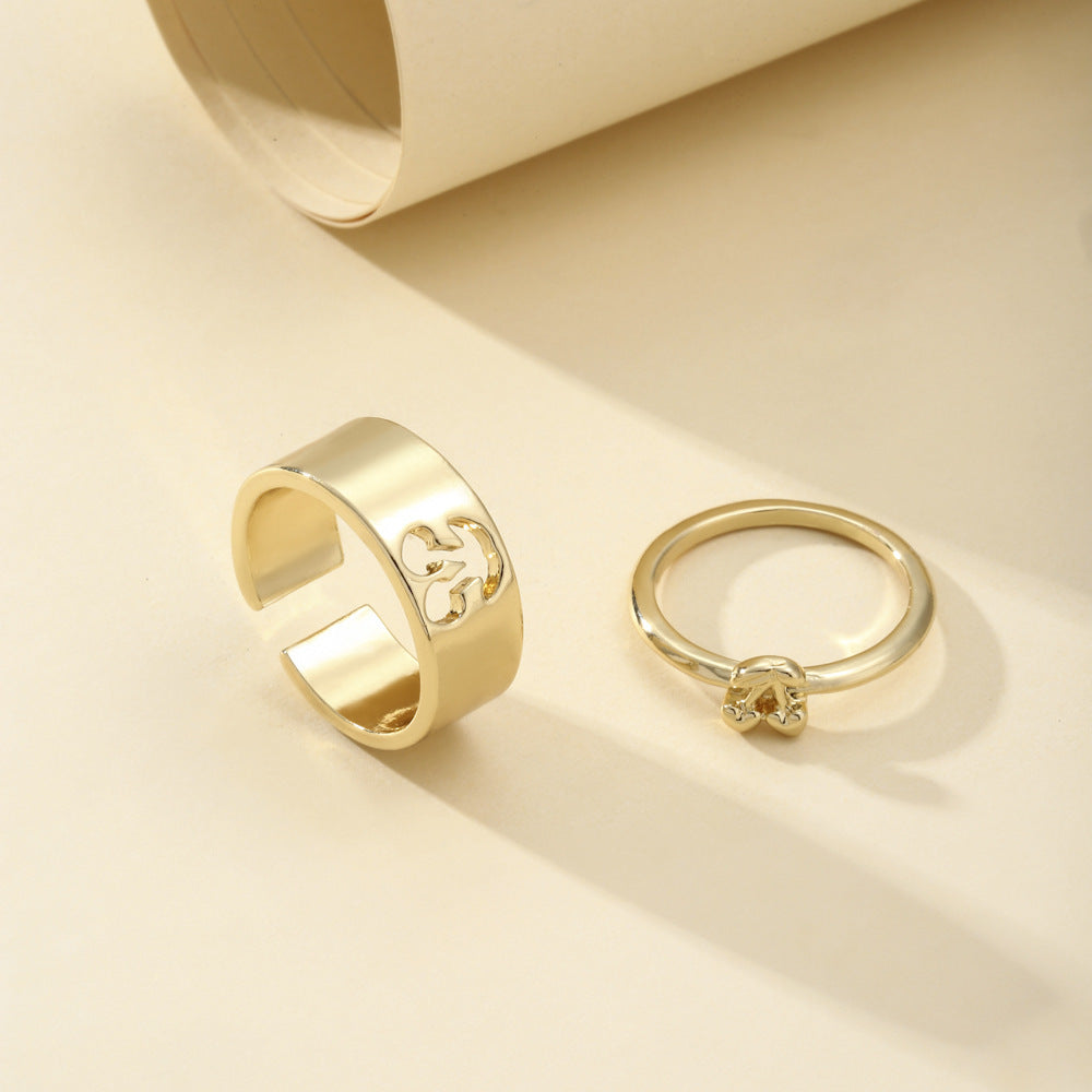 Matching Couple Rings Adjustable Alloy Cherry Rings European Design Unisex Fruit Hollow Rings Anniversary Gift
